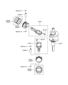 Kawasaki Fr730v-As05 Piston And Crankshaft Diagram and Parts List for Z-FORCELZ54 (17BIDAGC-17BIDAGC010)(2015) Cub Cadet Lawn Tractor